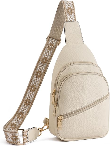 Sling Bag for Women Crossbody Purse Vegan Leather Fanny Pack Chest Bag Small Backpack for Travel Sport Vacation